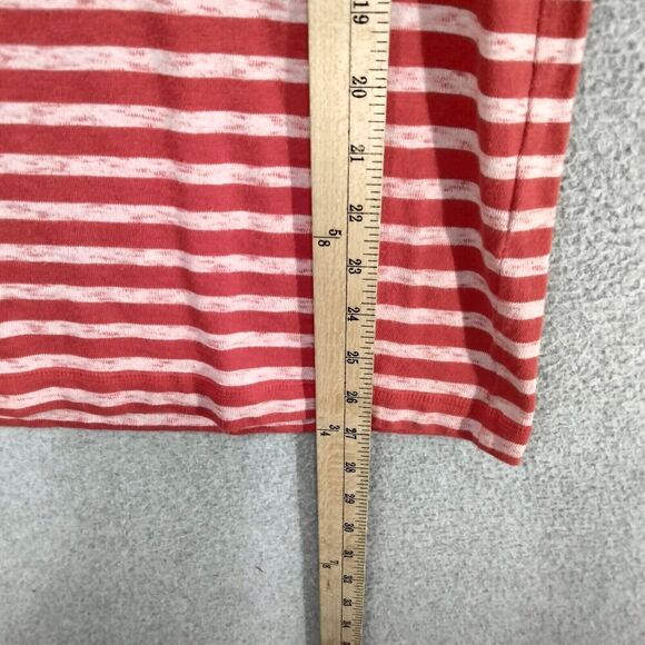 Madewell Cozy Slub Ted Striped Shirt Wmns Sz M Red Heathered Striped 3/4 Sleeve - Picture 4 of 12